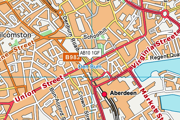 AB10 1GF map - OS VectorMap District (Ordnance Survey)