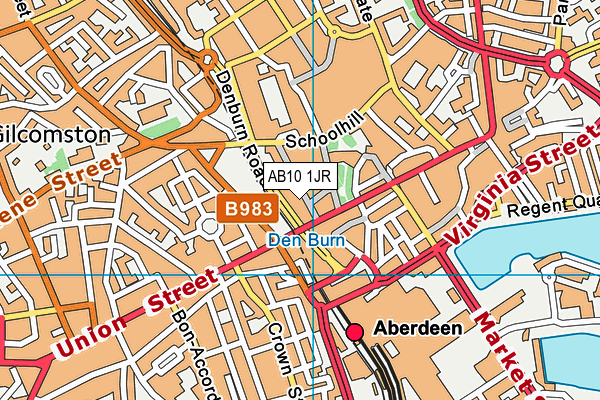 AB10 1JR map - OS VectorMap District (Ordnance Survey)