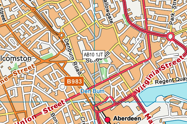 AB10 1JT map - OS VectorMap District (Ordnance Survey)