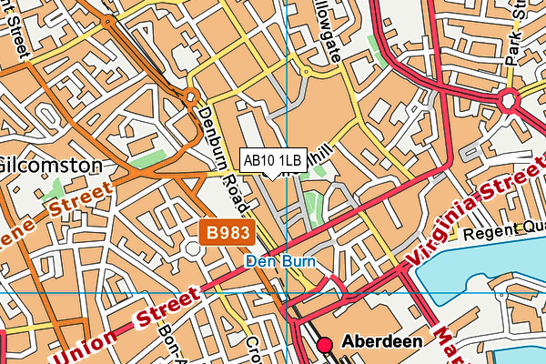 AB10 1LB map - OS VectorMap District (Ordnance Survey)