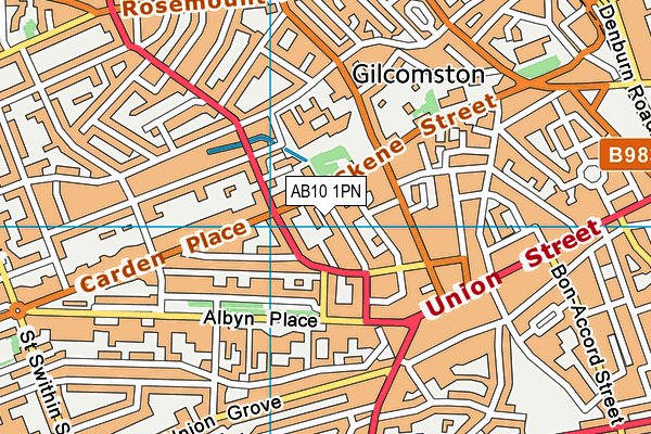AB10 1PN map - OS VectorMap District (Ordnance Survey)