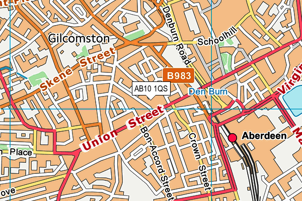 AB10 1QS map - OS VectorMap District (Ordnance Survey)