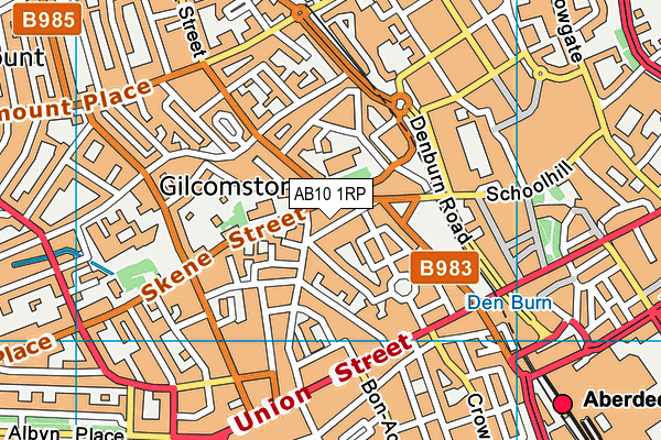 AB10 1RP map - OS VectorMap District (Ordnance Survey)