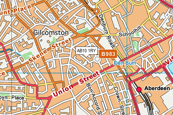 AB10 1RY map - OS VectorMap District (Ordnance Survey)