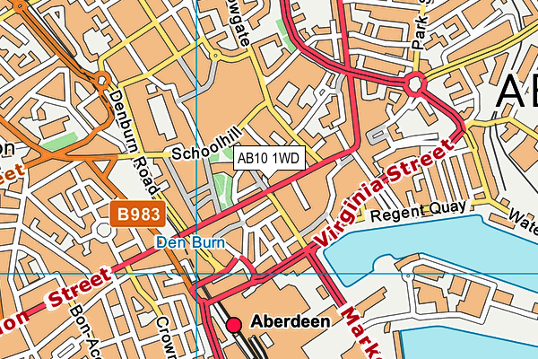 AB10 1WD map - OS VectorMap District (Ordnance Survey)