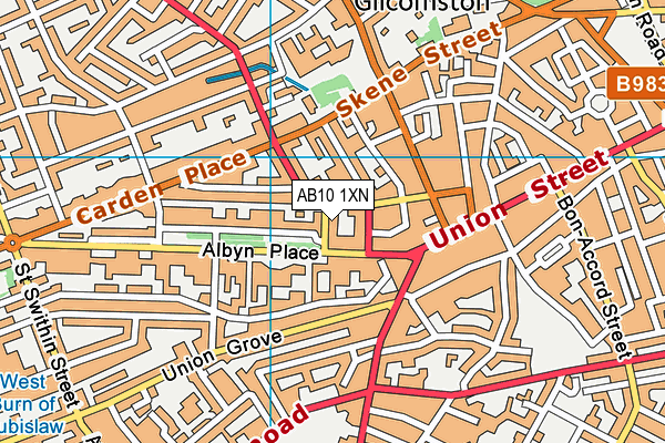 AB10 1XN map - OS VectorMap District (Ordnance Survey)