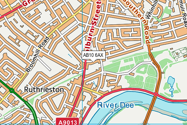 AB10 6AX map - OS VectorMap District (Ordnance Survey)