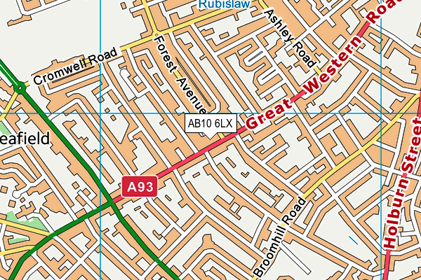 AB10 6LX map - OS VectorMap District (Ordnance Survey)