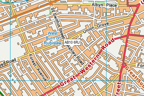 AB10 6RJ map - OS VectorMap District (Ordnance Survey)