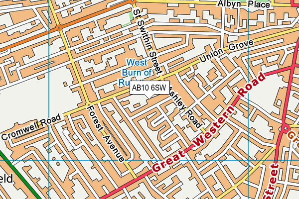 AB10 6SW map - OS VectorMap District (Ordnance Survey)