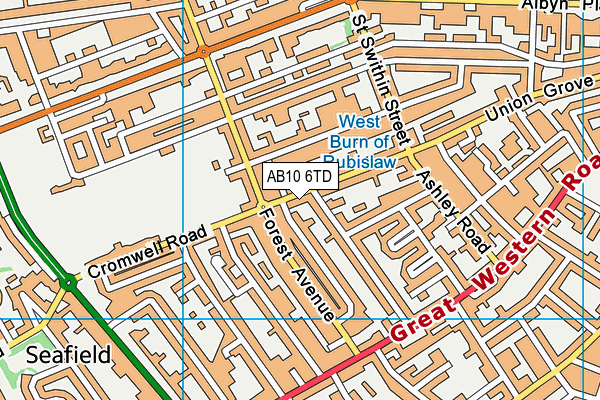AB10 6TD map - OS VectorMap District (Ordnance Survey)