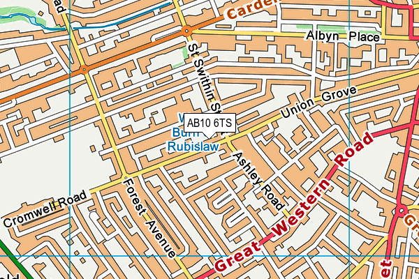 AB10 6TS map - OS VectorMap District (Ordnance Survey)