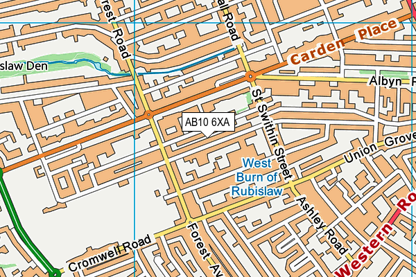AB10 6XA map - OS VectorMap District (Ordnance Survey)