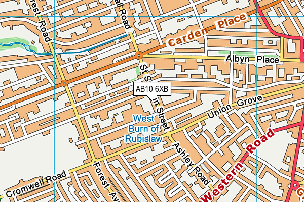AB10 6XB map - OS VectorMap District (Ordnance Survey)