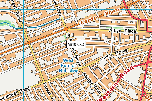 AB10 6XD map - OS VectorMap District (Ordnance Survey)