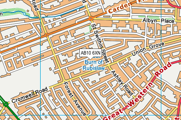 AB10 6XN map - OS VectorMap District (Ordnance Survey)