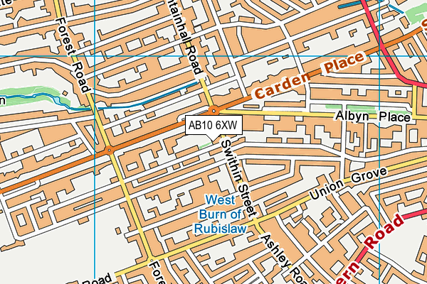 AB10 6XW map - OS VectorMap District (Ordnance Survey)