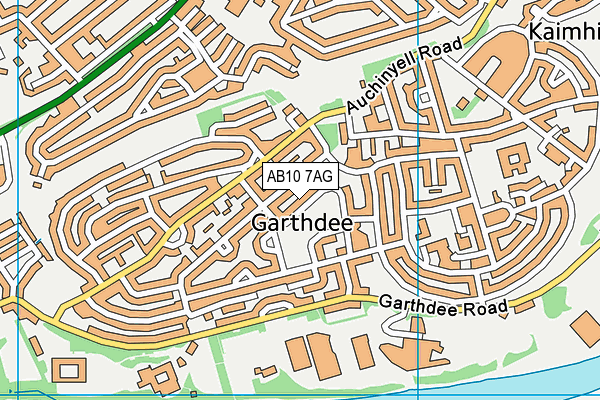 AB10 7AG map - OS VectorMap District (Ordnance Survey)