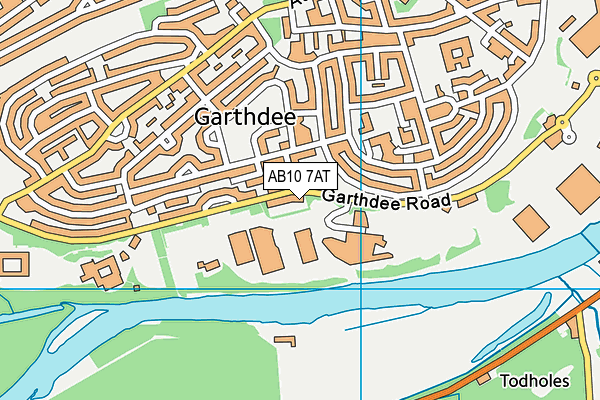 AB10 7AT map - OS VectorMap District (Ordnance Survey)