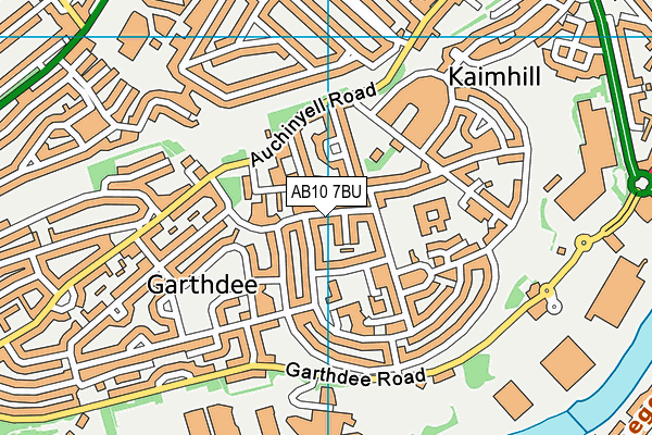 AB10 7BU map - OS VectorMap District (Ordnance Survey)
