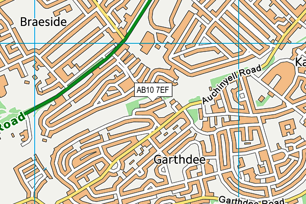 AB10 7EF map - OS VectorMap District (Ordnance Survey)