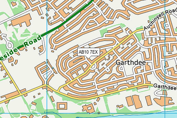 AB10 7EX map - OS VectorMap District (Ordnance Survey)