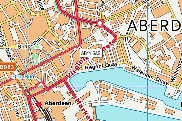 AB11 5AB map - OS VectorMap District (Ordnance Survey)