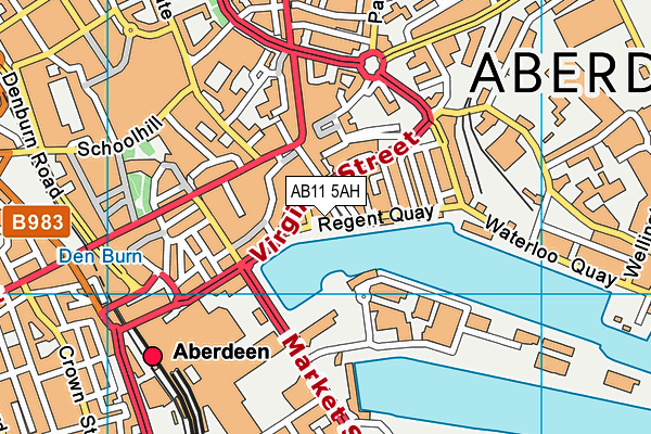 AB11 5AH map - OS VectorMap District (Ordnance Survey)