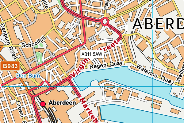 AB11 5AW map - OS VectorMap District (Ordnance Survey)