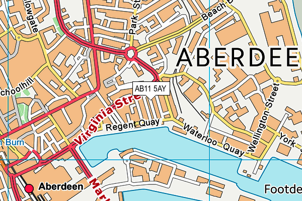 AB11 5AY map - OS VectorMap District (Ordnance Survey)