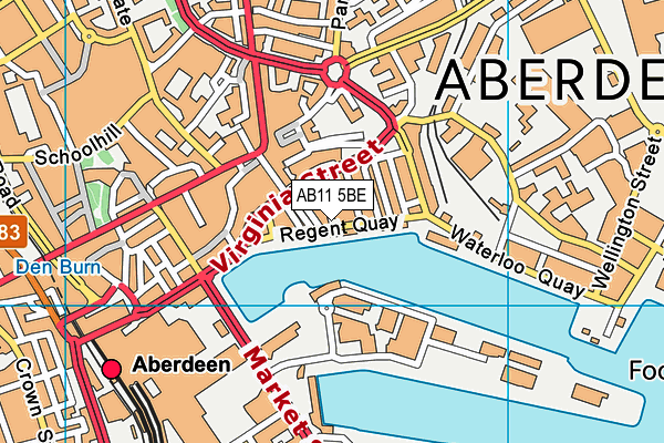 AB11 5BE map - OS VectorMap District (Ordnance Survey)