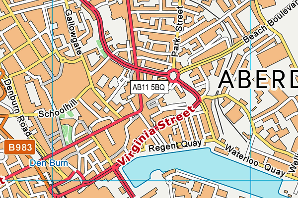 AB11 5BQ map - OS VectorMap District (Ordnance Survey)