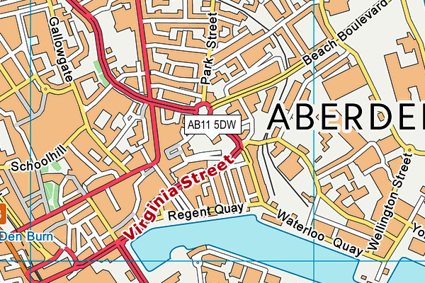 AB11 5DW map - OS VectorMap District (Ordnance Survey)
