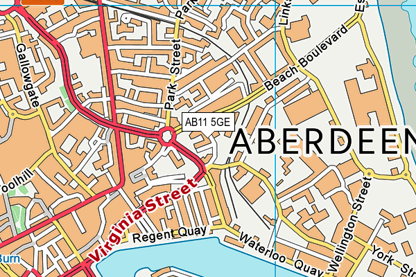AB11 5GE map - OS VectorMap District (Ordnance Survey)