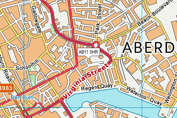 AB11 5HR map - OS VectorMap District (Ordnance Survey)