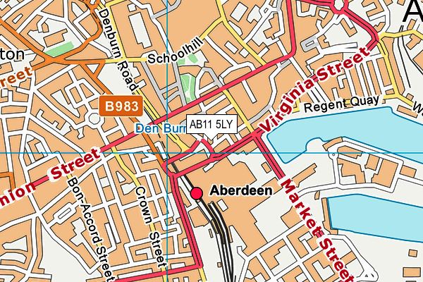 AB11 5LY map - OS VectorMap District (Ordnance Survey)
