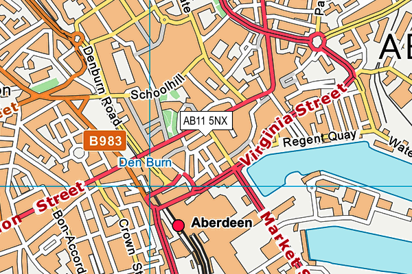 AB11 5NX map - OS VectorMap District (Ordnance Survey)