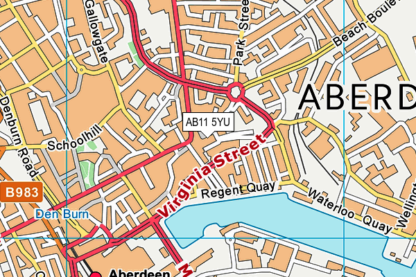 AB11 5YU map - OS VectorMap District (Ordnance Survey)