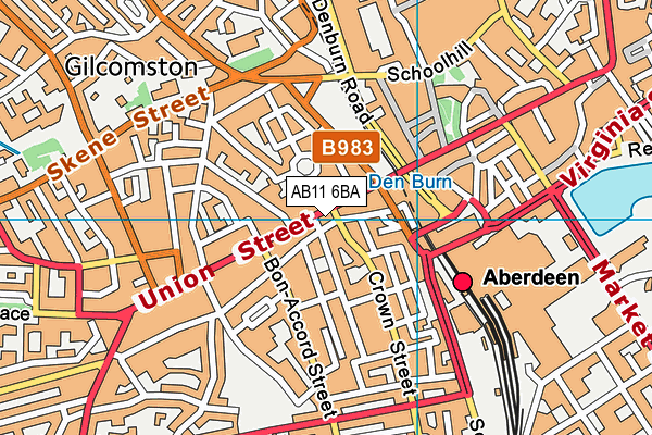 AB11 6BA map - OS VectorMap District (Ordnance Survey)