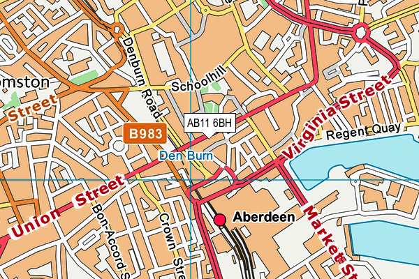 AB11 6BH map - OS VectorMap District (Ordnance Survey)