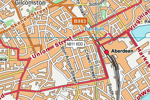 AB11 6DD map - OS VectorMap District (Ordnance Survey)