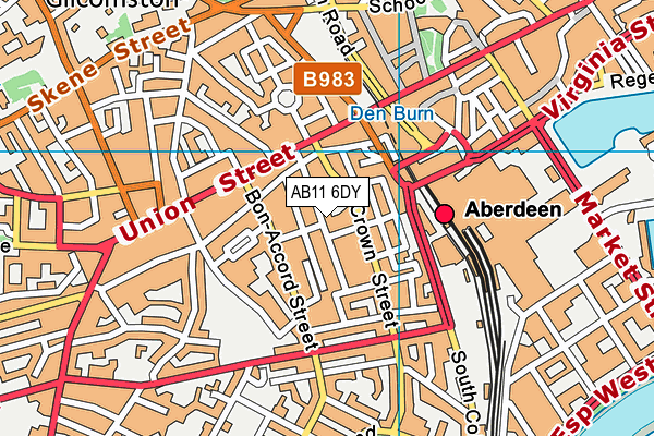AB11 6DY map - OS VectorMap District (Ordnance Survey)