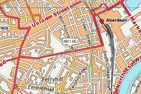 AB11 6EJ map - OS VectorMap District (Ordnance Survey)