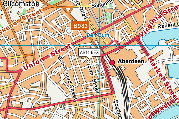 AB11 6EX map - OS VectorMap District (Ordnance Survey)