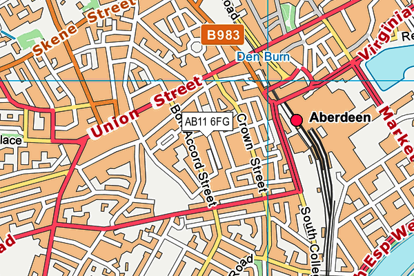 AB11 6FG map - OS VectorMap District (Ordnance Survey)