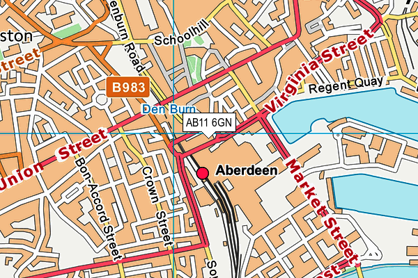 AB11 6GN map - OS VectorMap District (Ordnance Survey)