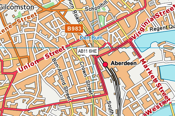 AB11 6HE map - OS VectorMap District (Ordnance Survey)