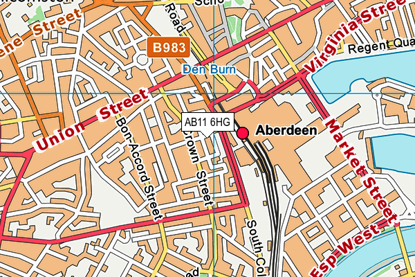 AB11 6HG map - OS VectorMap District (Ordnance Survey)