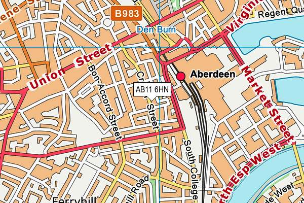 AB11 6HN map - OS VectorMap District (Ordnance Survey)