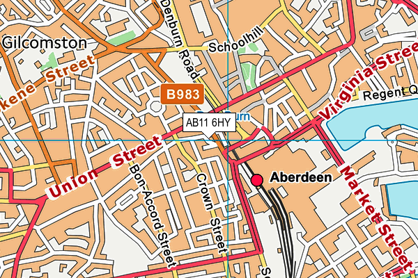 AB11 6HY map - OS VectorMap District (Ordnance Survey)
